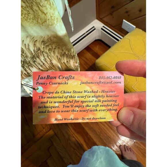 Hand Painted 100% Silk Boho Scarf - Picture 8 of 10